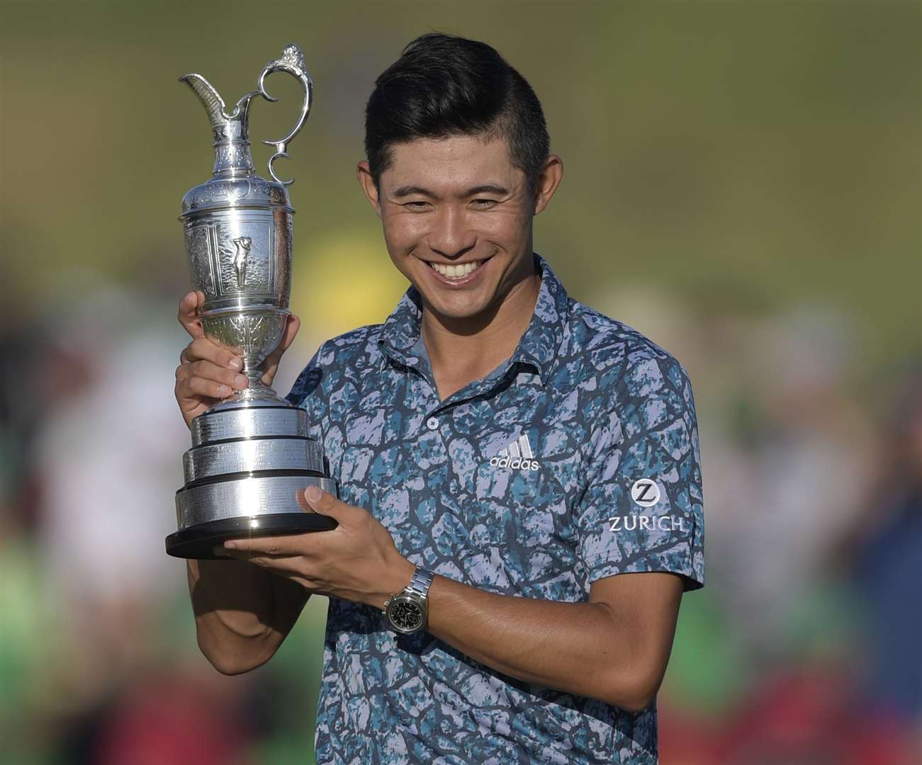 Collin Morikawa got his hands on the Claret Jug at Royal St George's. Picture: Barry Goodwin