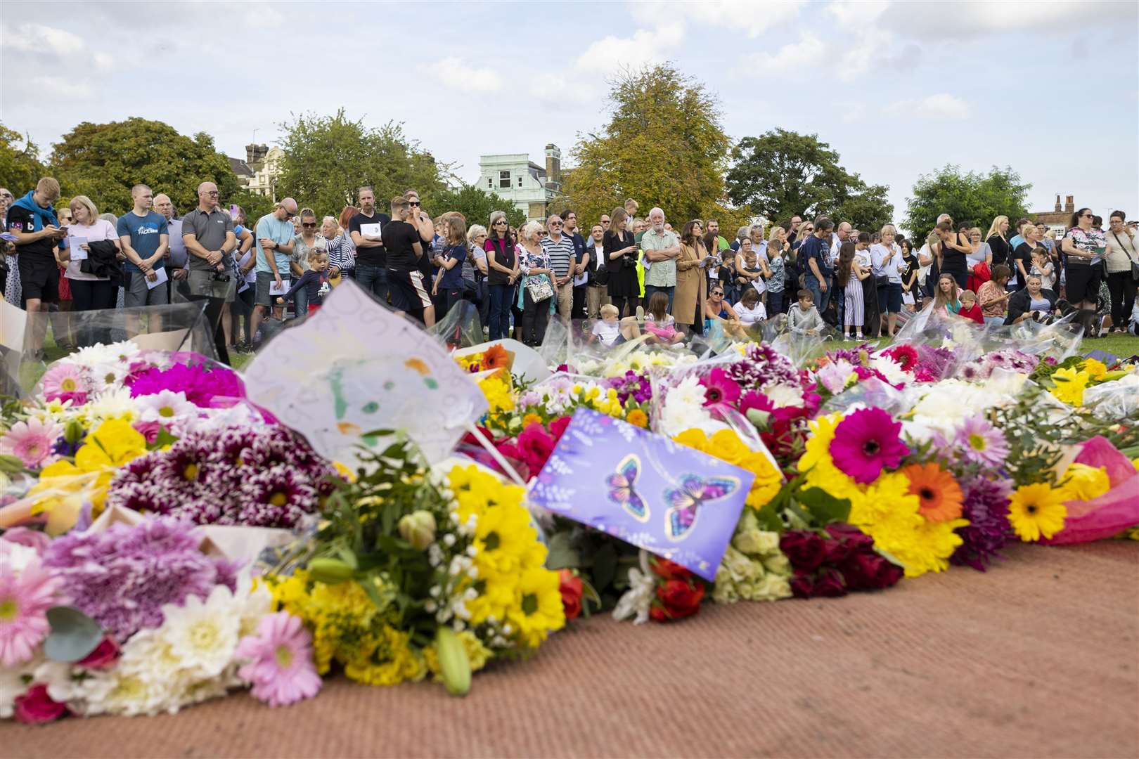 Floral tributes at Rochester Castle Gardens have led to the food festival being postponed. Picture: Countrywide Photographic / Martin Apps