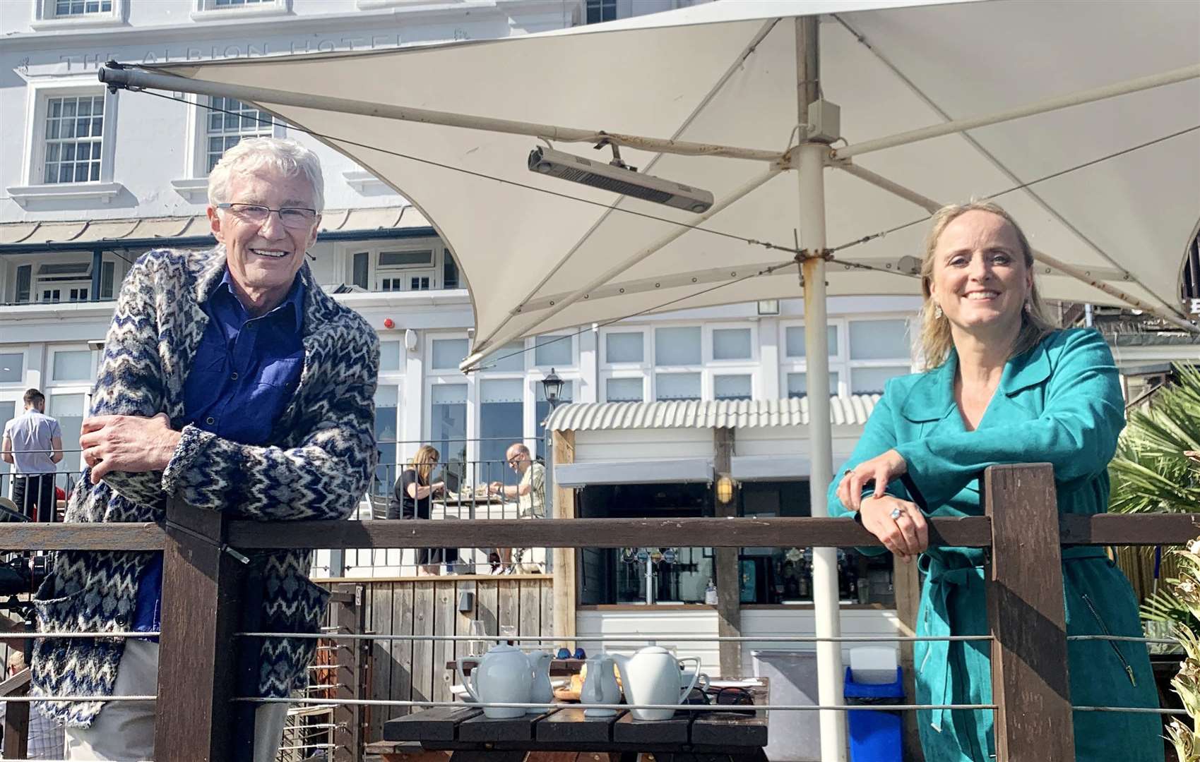 Paul O'Grady meets Charles Dickens great great great grand daughter Lucinda Hawksley in Broadstairs Picture: Olga Productions/ITV
