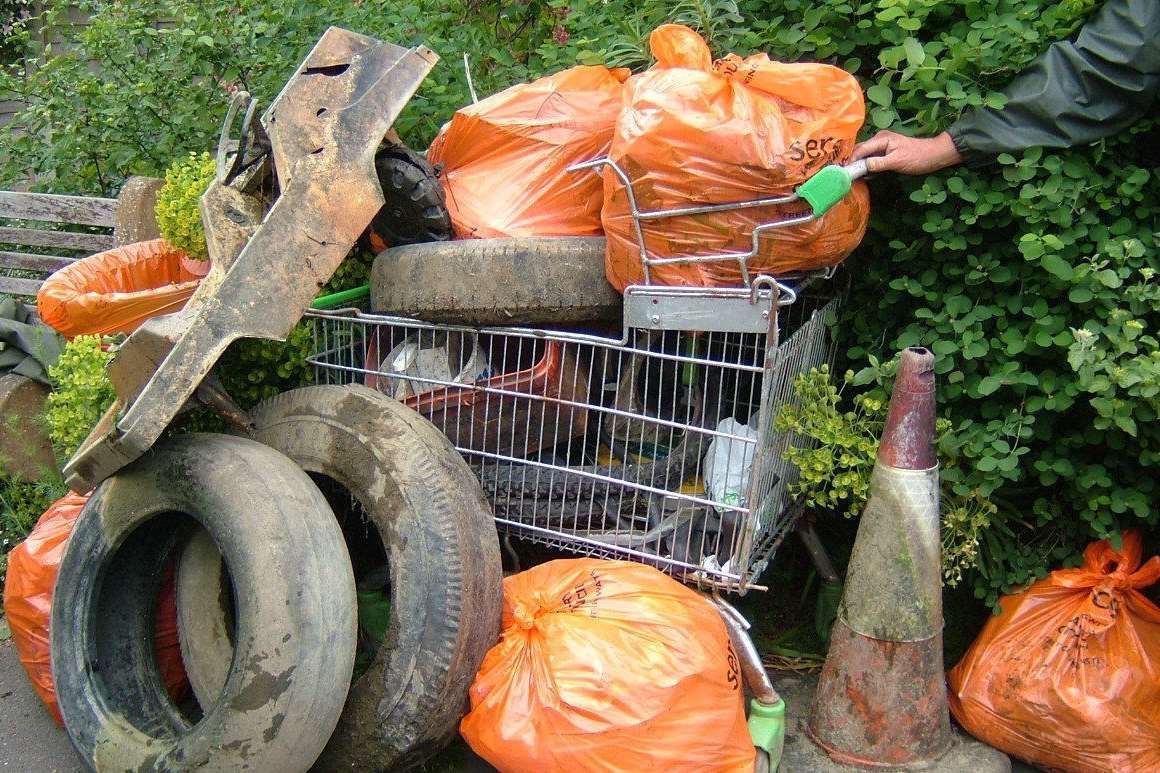 Some of the rubbish cleared from the Stour in Canterbury