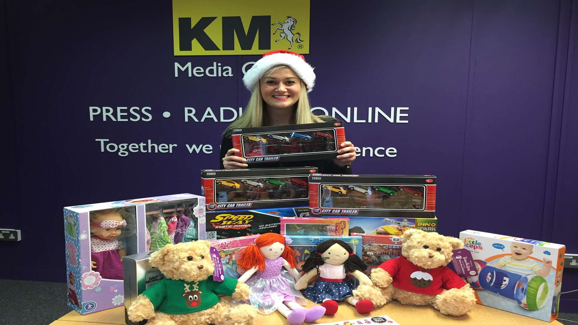 Ashford reporter Molly Mileham-Chappell with donations for the Salvation Army this Christmas