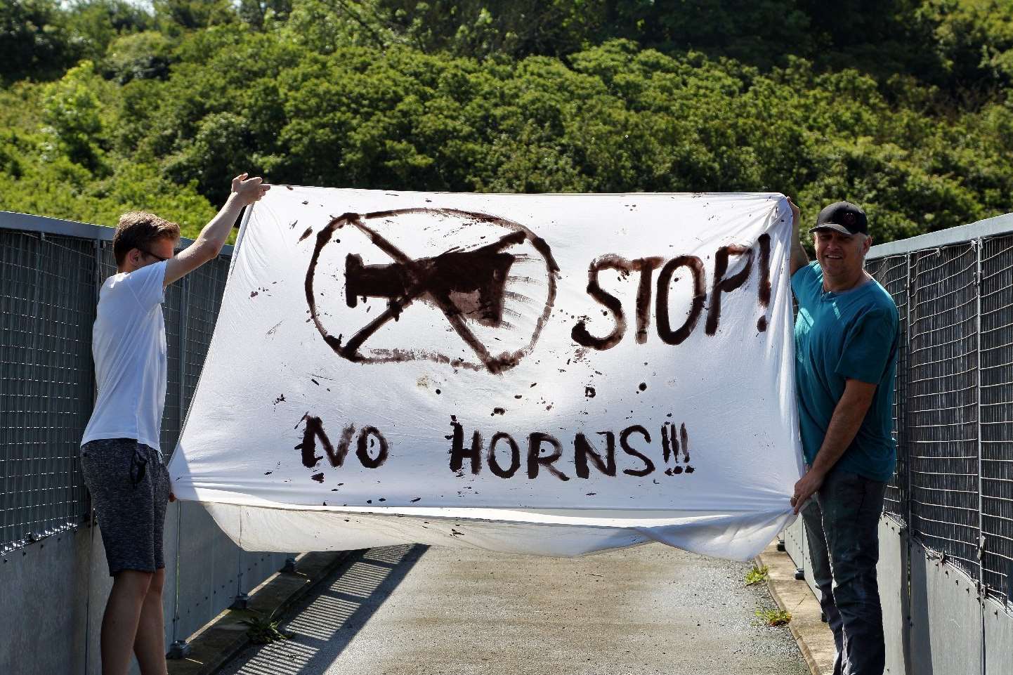 A protest banner on the A20 bridge at Aycliffe. Picture courtesy of Roger Golding