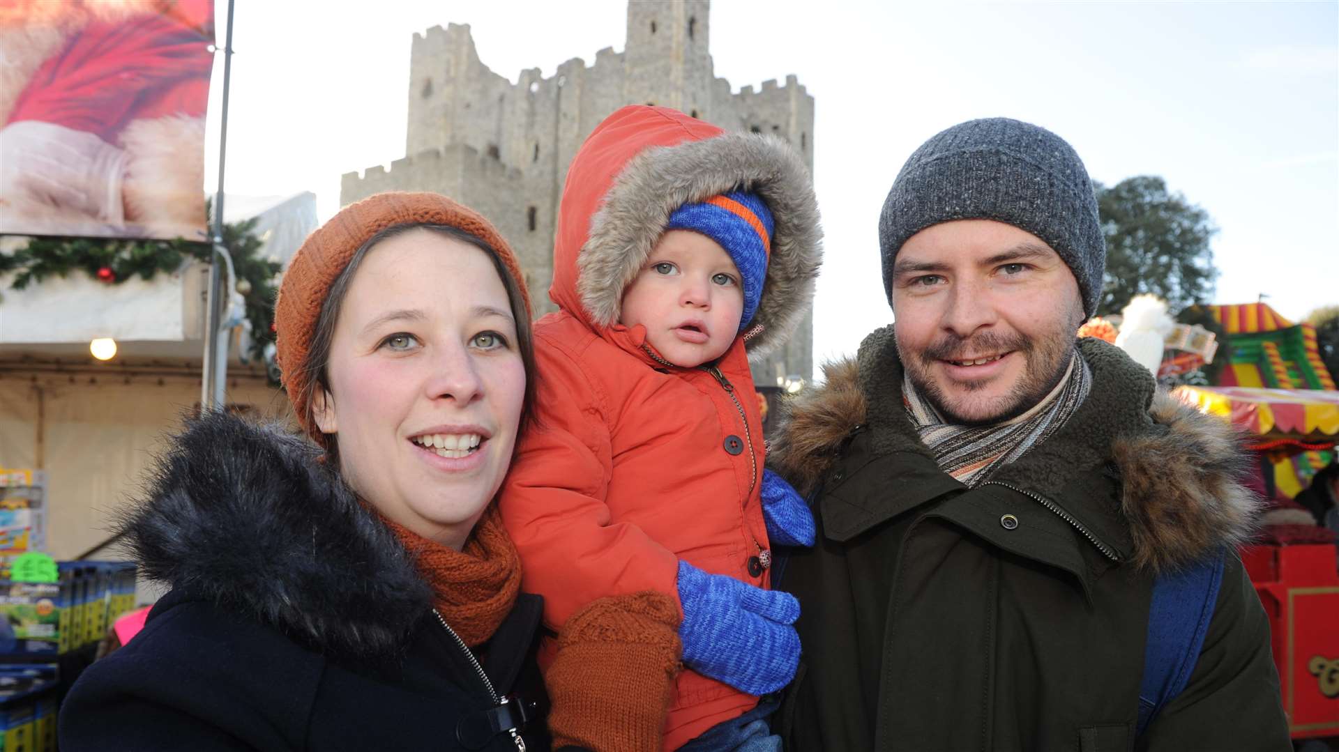 Kirsty, James and Rory at last year's Christmas market in Rochester Picture: Steve Crispe