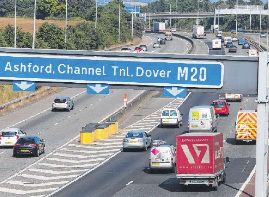 An accident has caused problems on the M20.