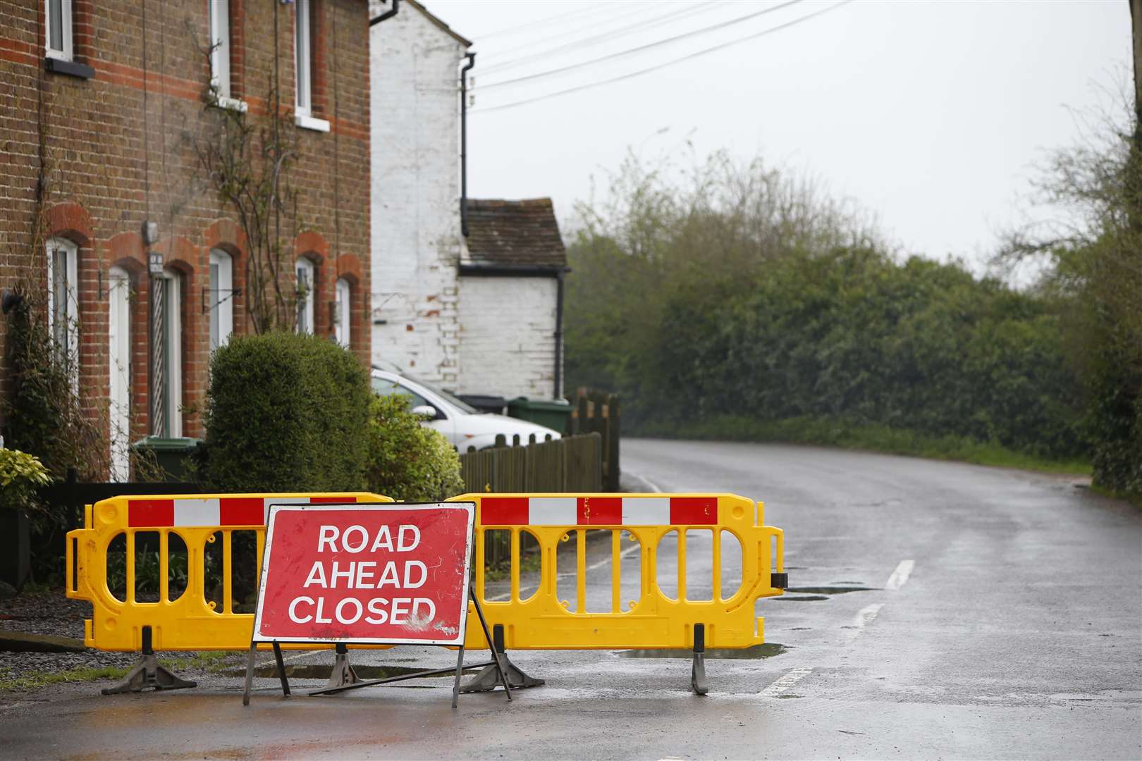 Forge Lane, East Farleigh, is closed.Picture: Andy Jones (1482586)