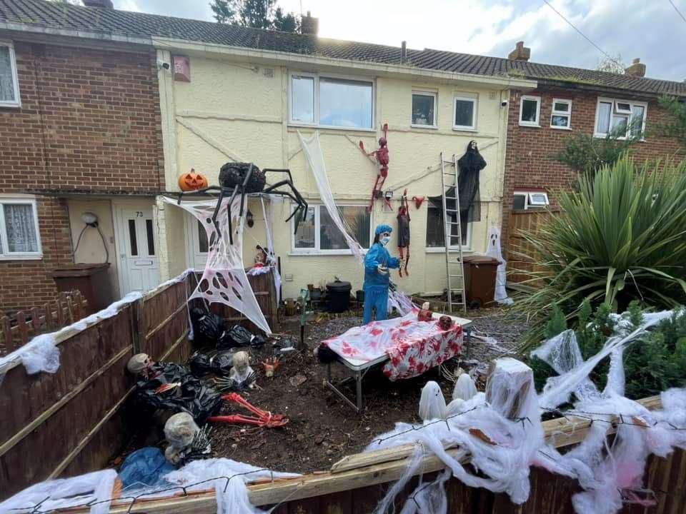 Silverweed Road in Chatham has been decked out in spooky props. Picture: Taylor Williams