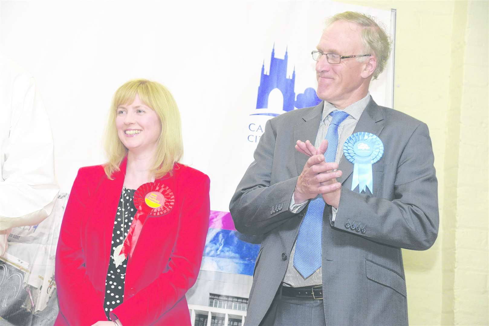 Labour's Rosie Duffield and Sir Julian Brazier on election night