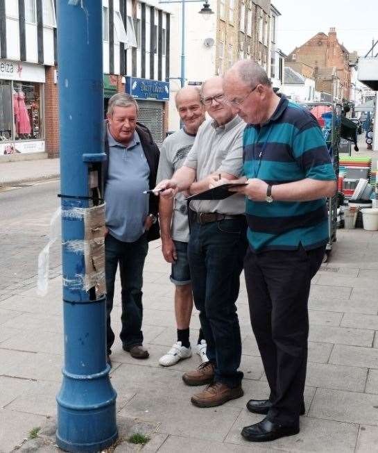 Sheerness Town Team members Richard Darby, Bob McCall, John Nurden and Paul Murray on their town audit back in June 2016. Picture: James McKenzie