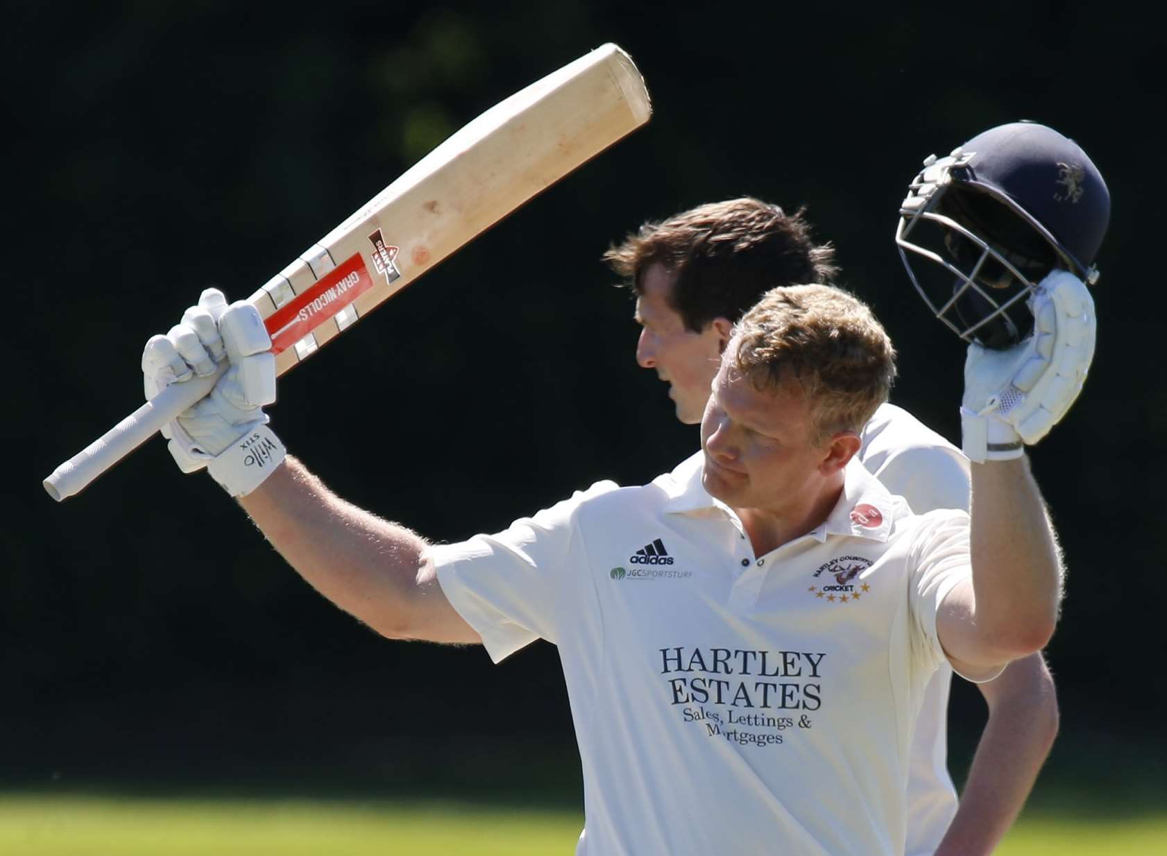 James Hockley celebrates a century for Hartley Country Club Picture: Andy Jones