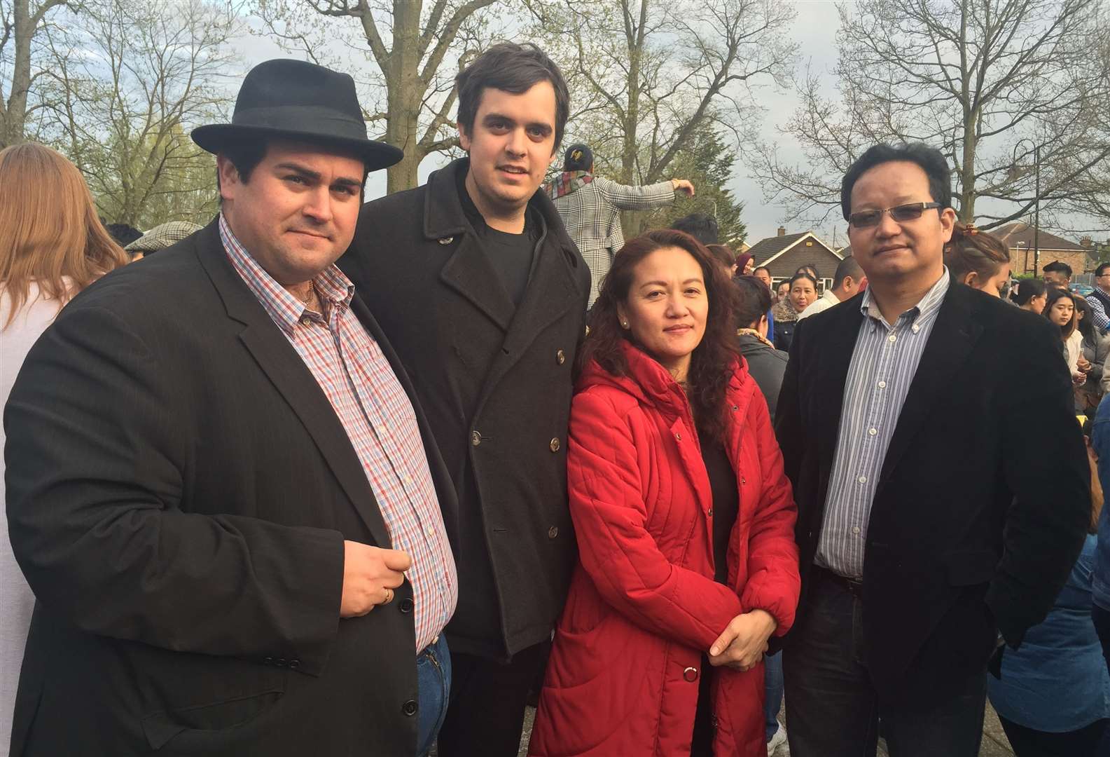 Alex Ward (second from left) pictured in 2015 at a community vigil following the devastating Nepal earthquake