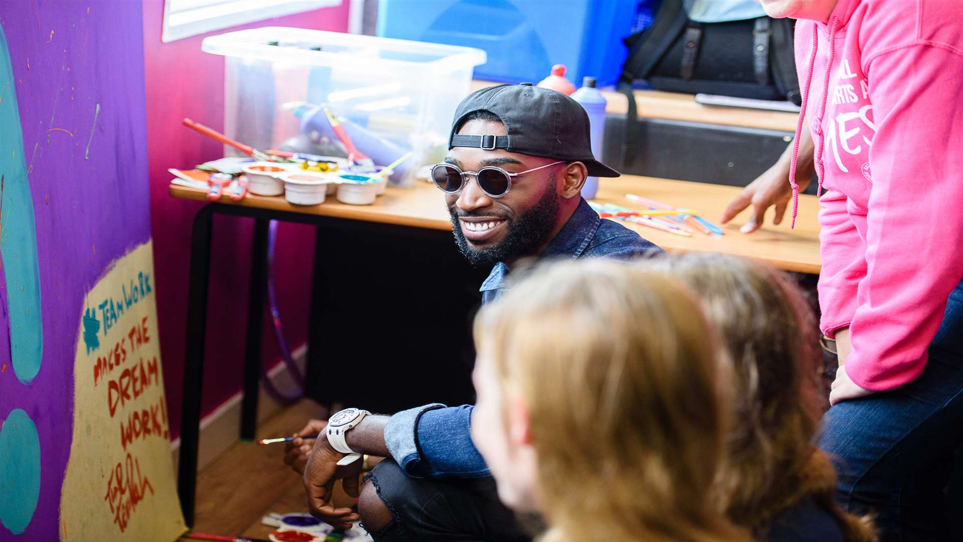 Tinie signed a motto to inspire the youngsters. Picture: Alan Langley