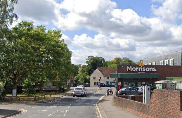 The crash happened outside the Morrisons in Larkfield. Photo: Google