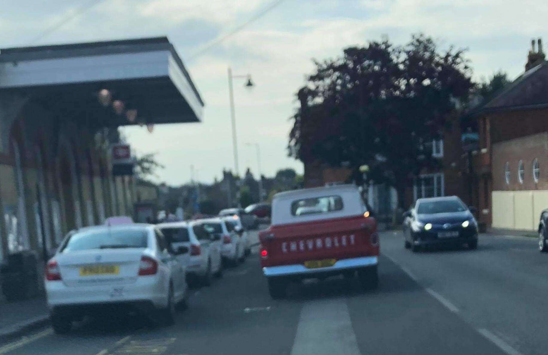 A red and white truck is reported to have been carelessly driving around Faversham (4031792)