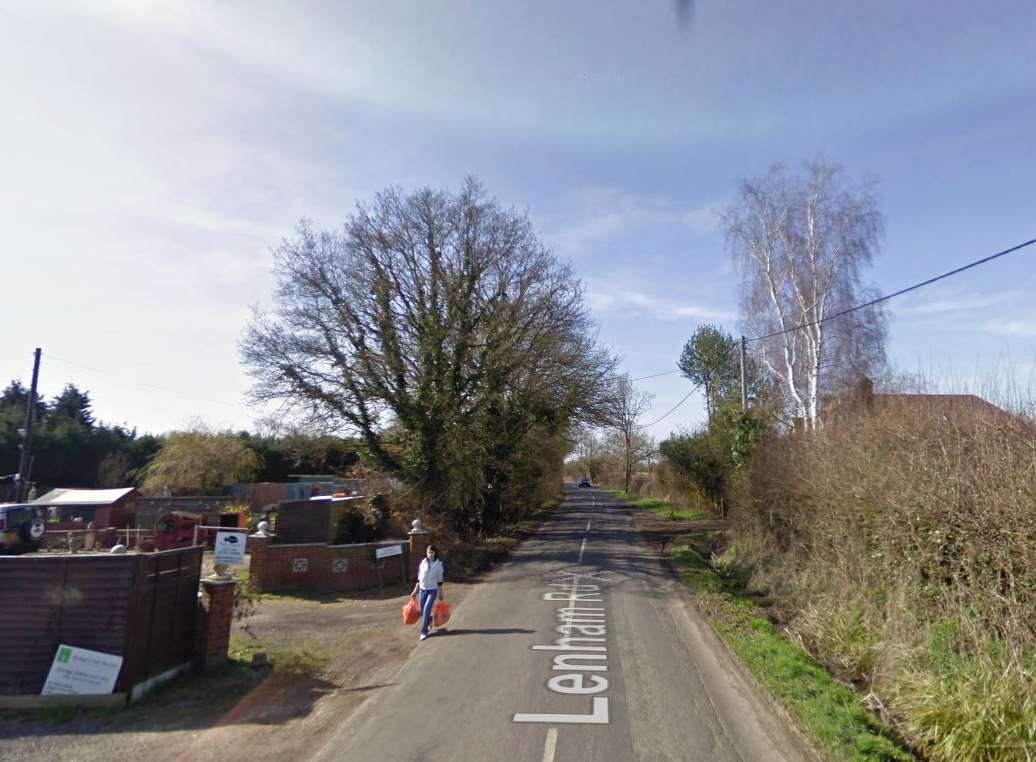 The accident happened on Lenham Road, outside Headcorn. Picture Google Maps