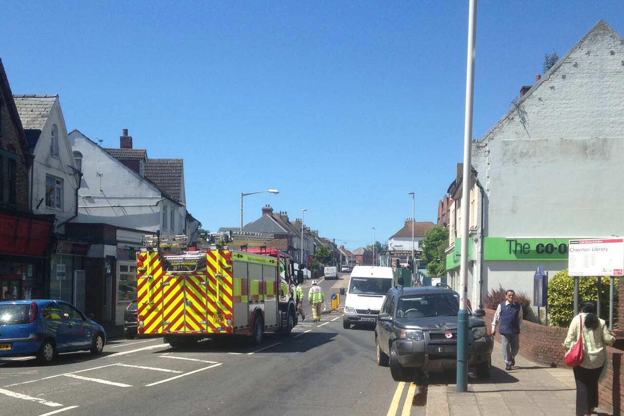 Fire crews were called after reports of a fuel leak on the road. Picture: Matt Lennon