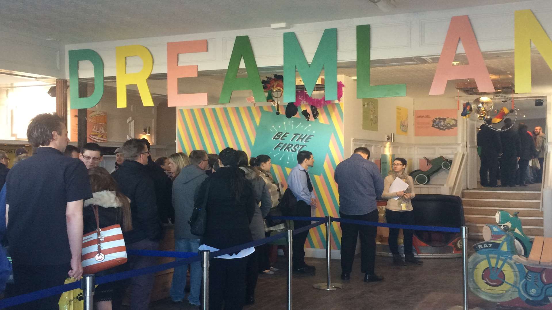 Front of the queue at Dreamland HQ