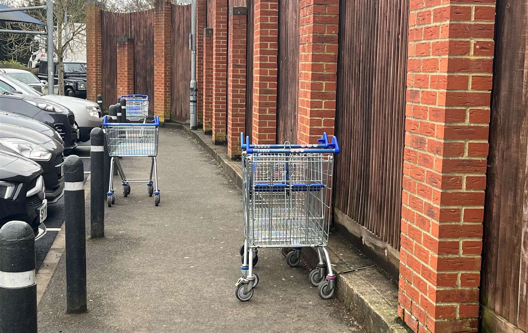 Trolleys are currently abandoned at Tenterden Tesco
