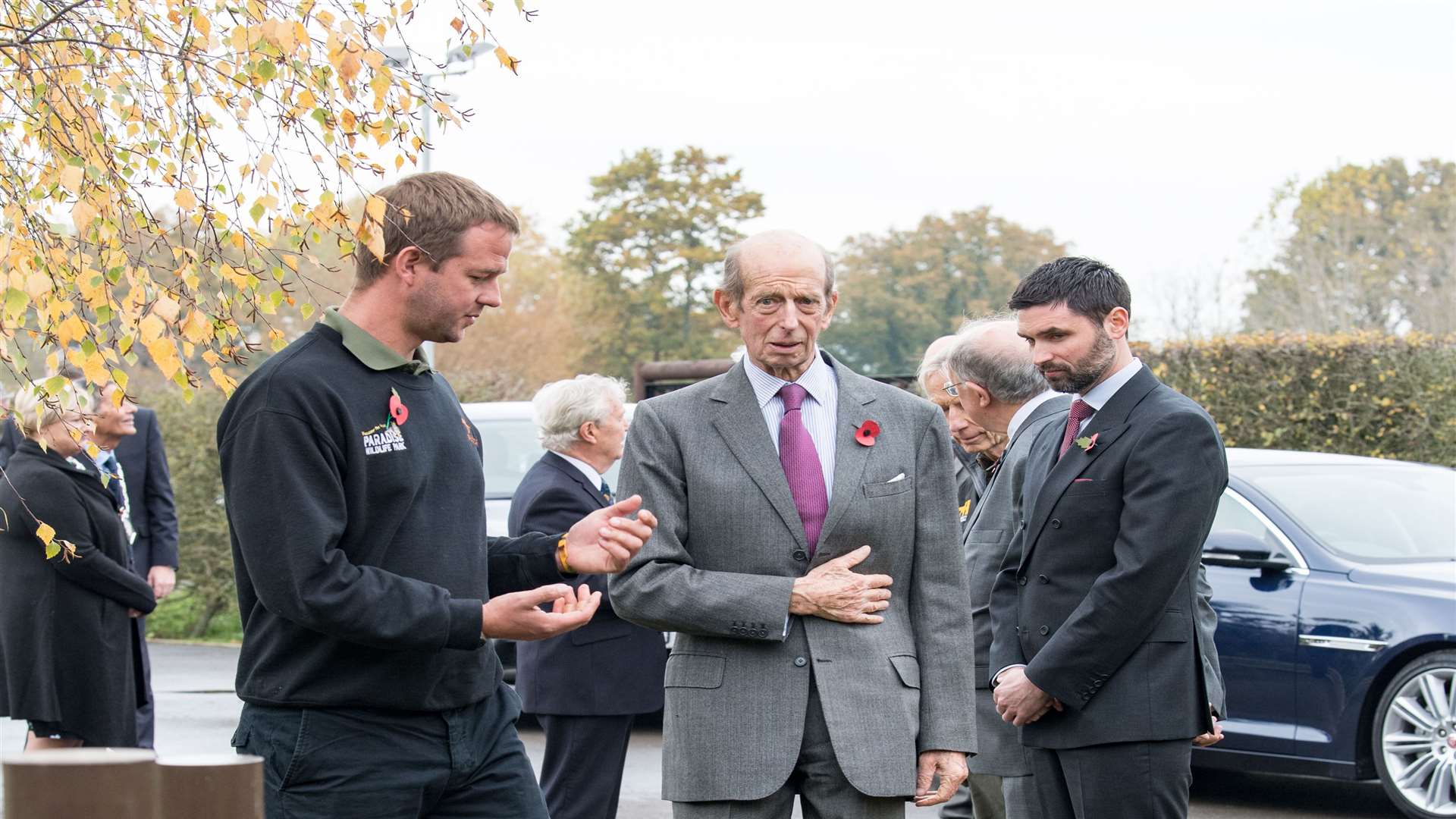The Duke of Kent meets officials at The Big Cat Sanctuary in Smarden