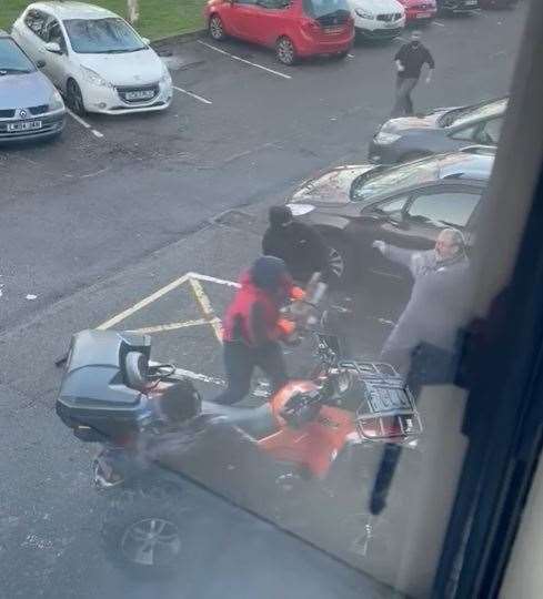 Thugs use a chainsaw to try to steal a quad bike in broad daylight from outside a Sittingbourne factory.