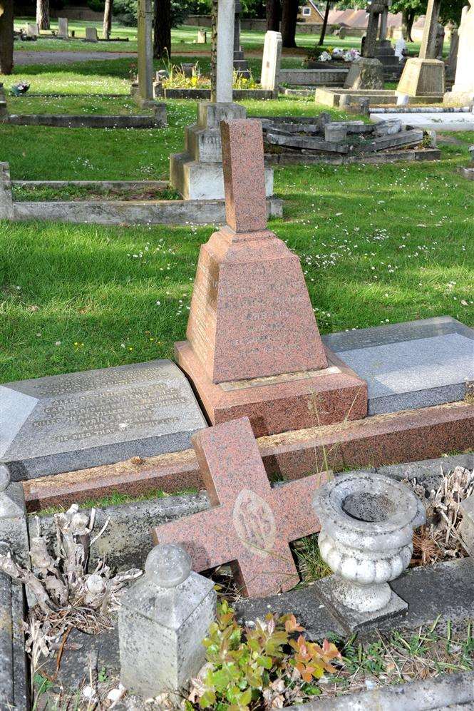 Damage at the cemetery