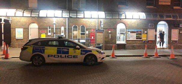 Police outside Sittingbourne train station