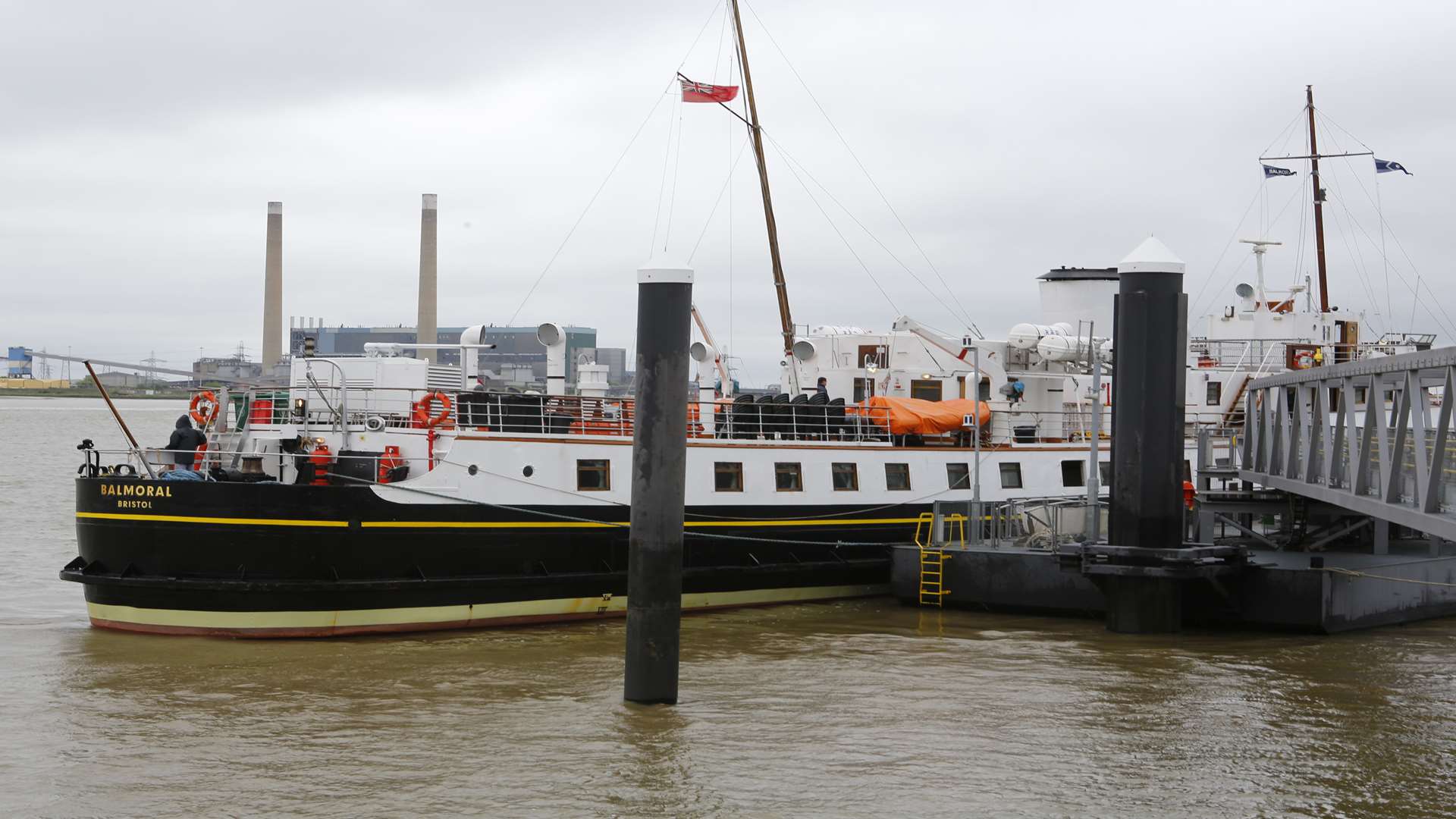 MV Balmoral, moored at Town Pier in West Street, Gravesend