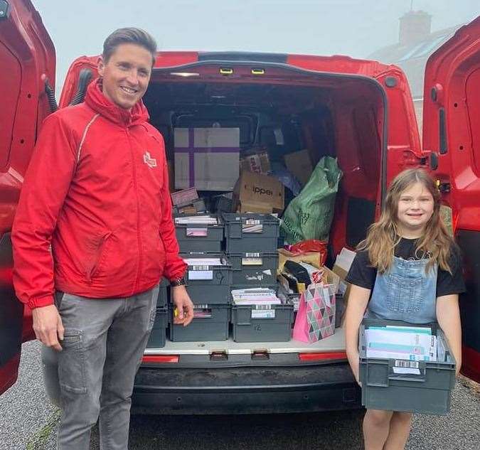 Abbie Paice, 10, was surprised to receive about 2,500 cards and gifts for her birthday. Picture: Lisah Paice