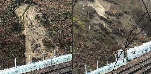 A previous landslip in High Brooms sparked emergency closures. Picture: Network Rail