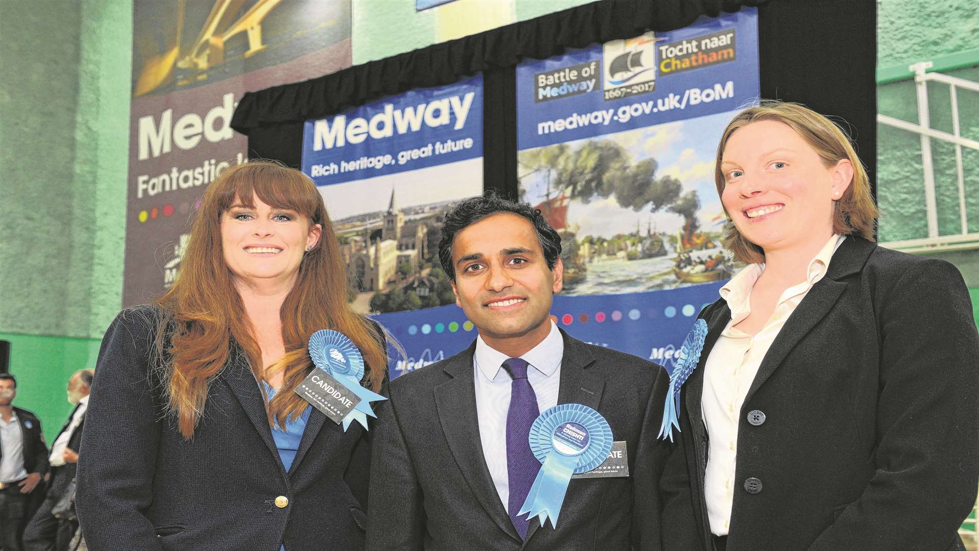 Rehman Chishti with Kelly Tolhurst and Tracey Crouch