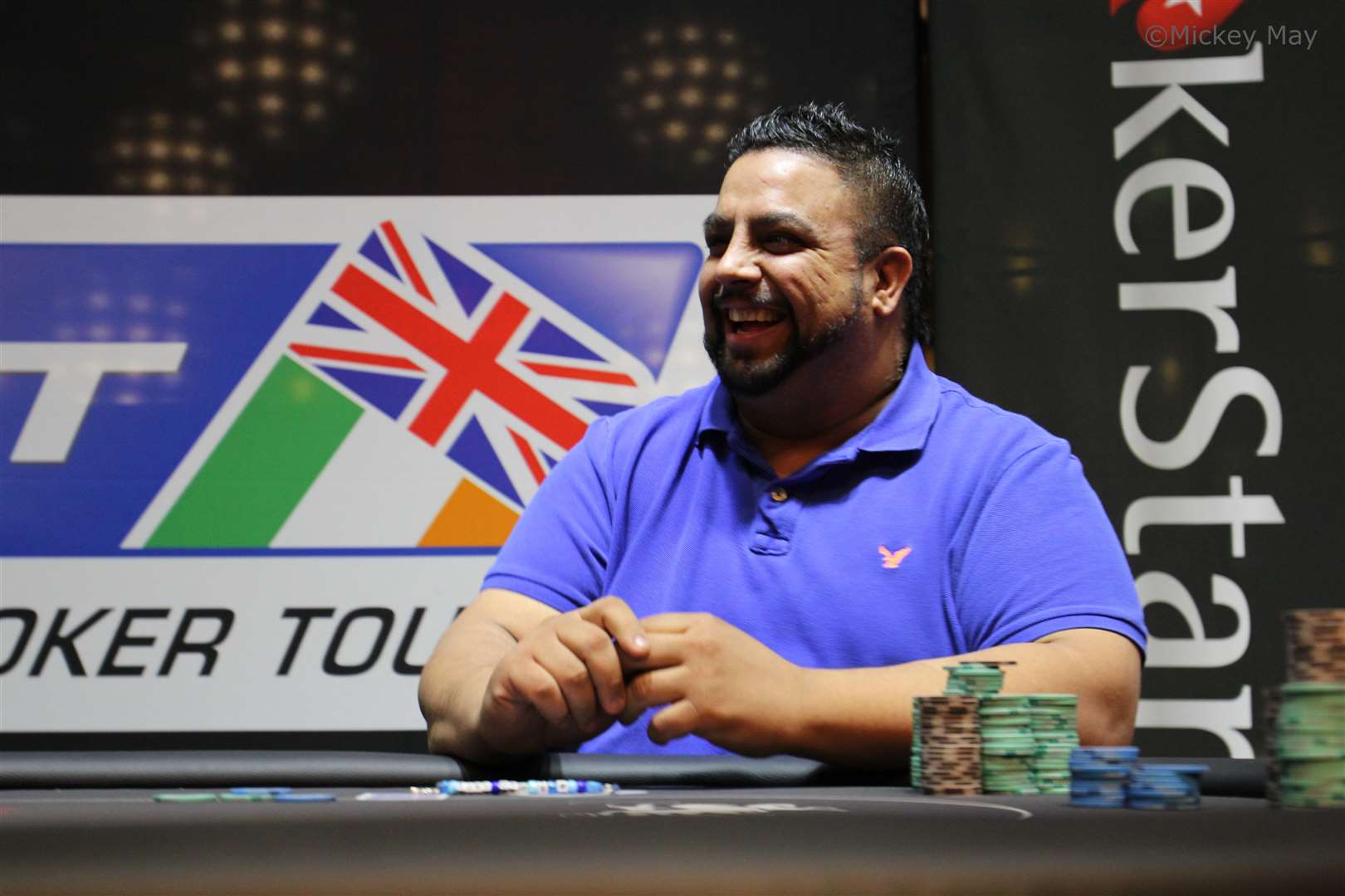 Rapinder Cheema playing at PokerStars UK and Ireland Poker Tour in London. Credit: Mickey May