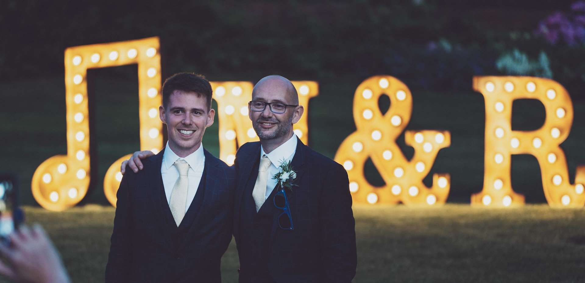Richard and Mark Andrew-Gregg tied the knot at the Oak Barn in Benenden