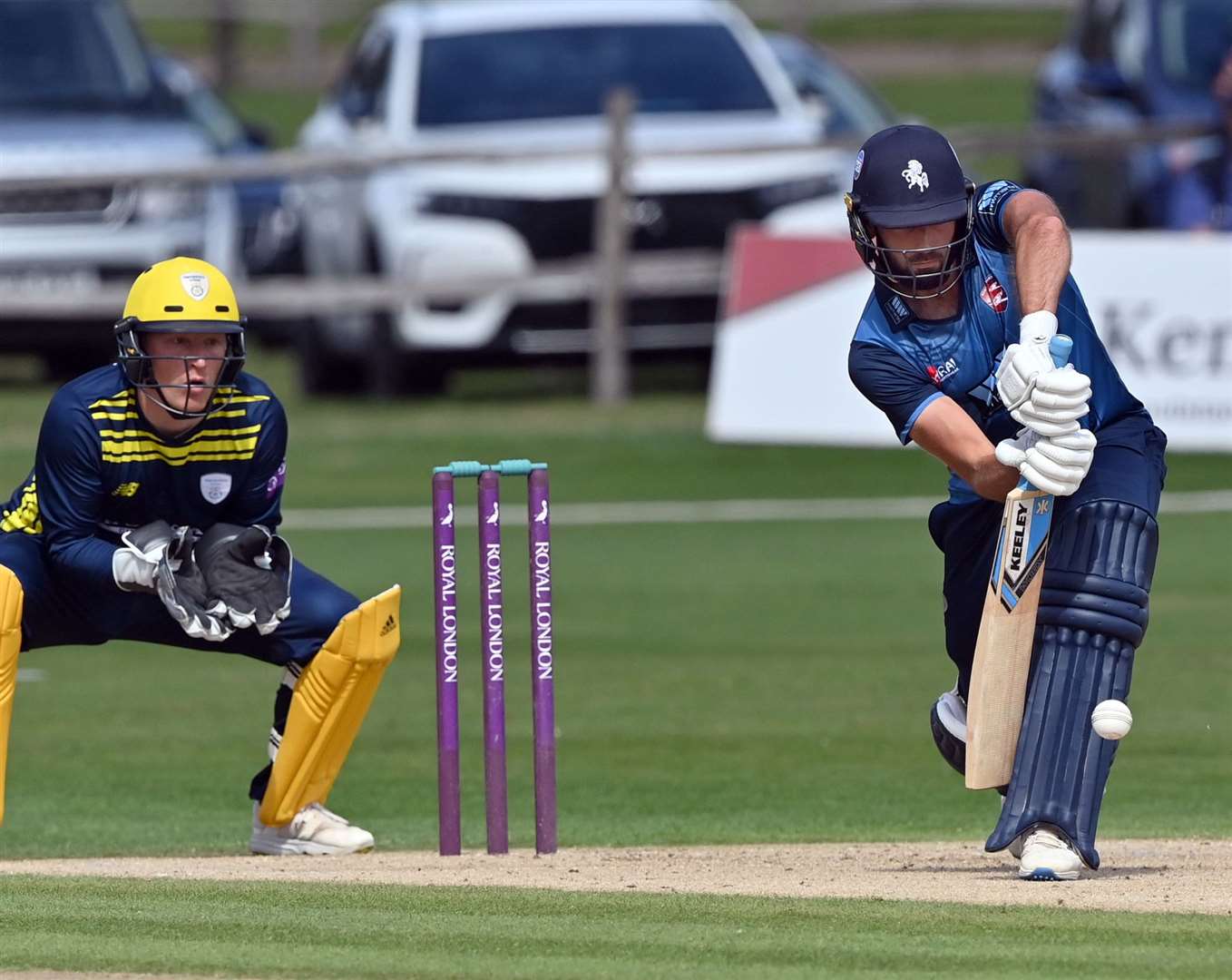Captain Jack Leaning made just 11 for Kent Spitfires against Hampshire. Picture: Keith Gillard (50009860)