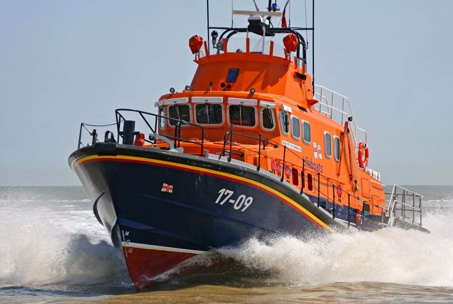 Dover lifeboat in action.