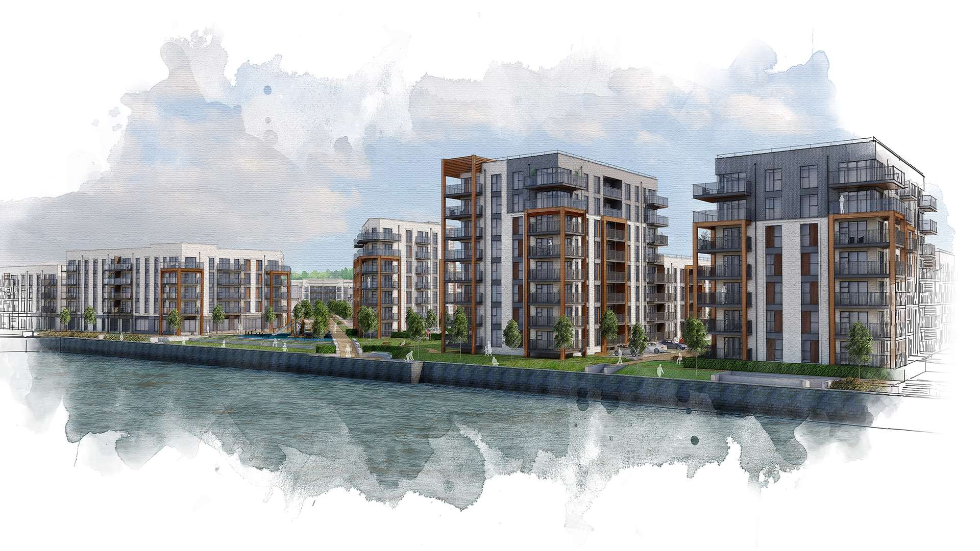 Almost 600 homes will be built on the banks of the River Thames at Northfleet