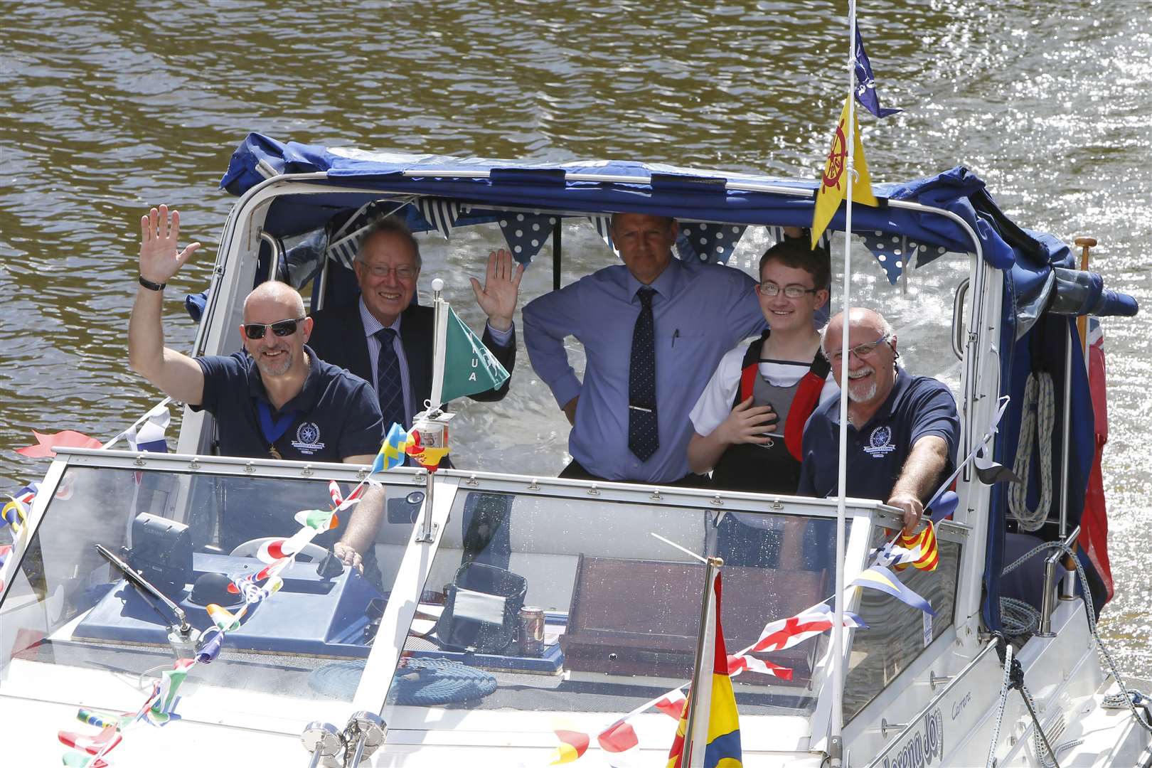 Aboard the Mayor's boat