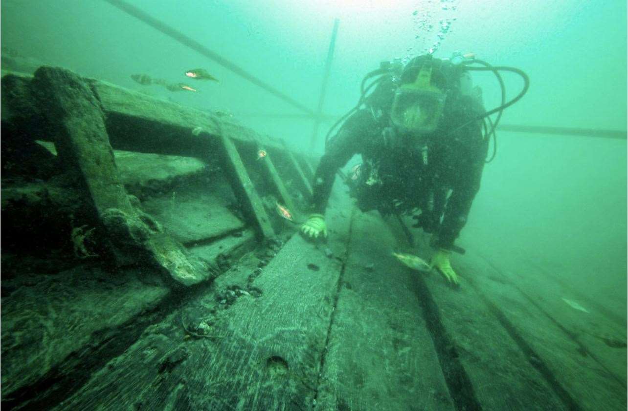 Diving the wreck in The Solent. Picture: Michael Pitts