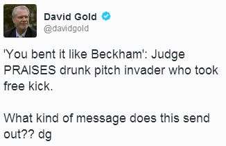 West Ham joint-chairman David Gold criticised the judge on Twitter