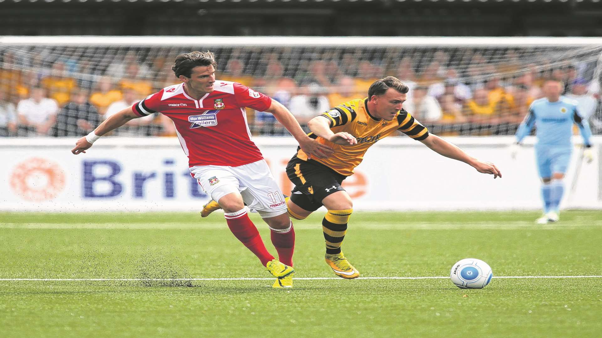 Alex Flisher in action for Maidstone against Wrexham Picture: John Westhrop