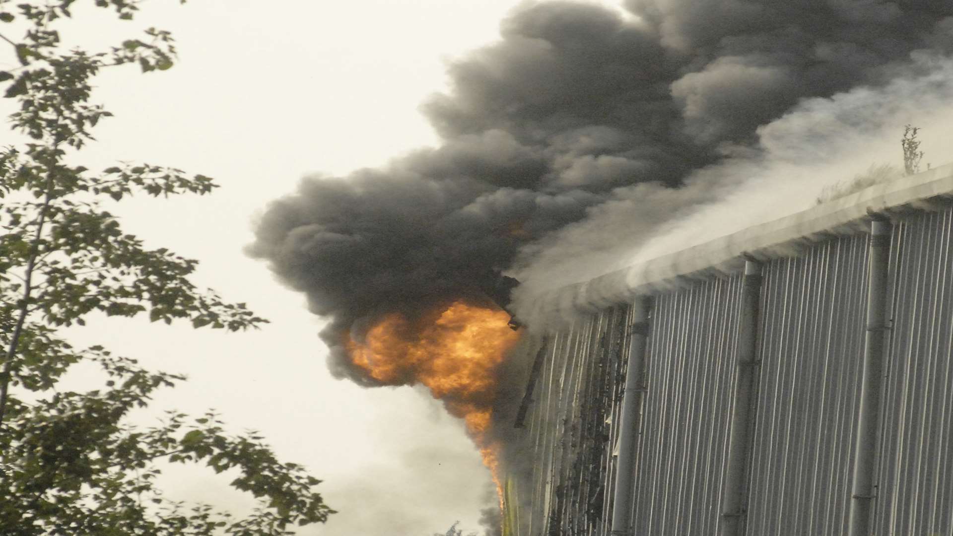 Flames erupt from a Sittingbourne recycling depot. Picture: Barry Crayford
