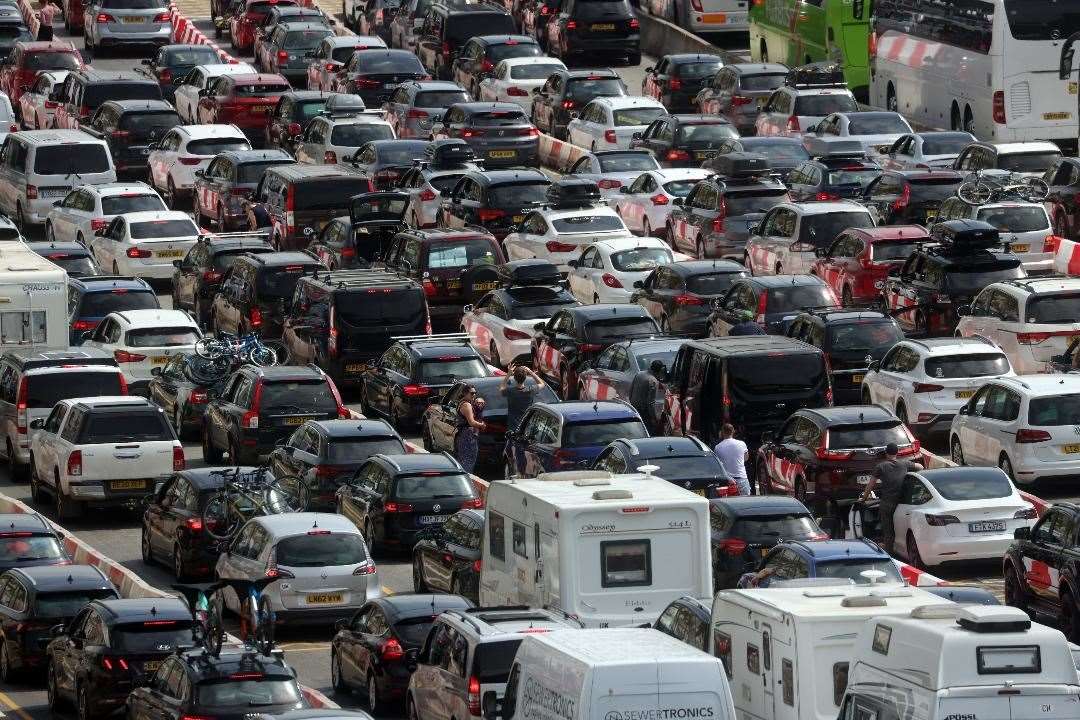 The queues at the Port of Dover last weekend. Picture: Barry Goodwin