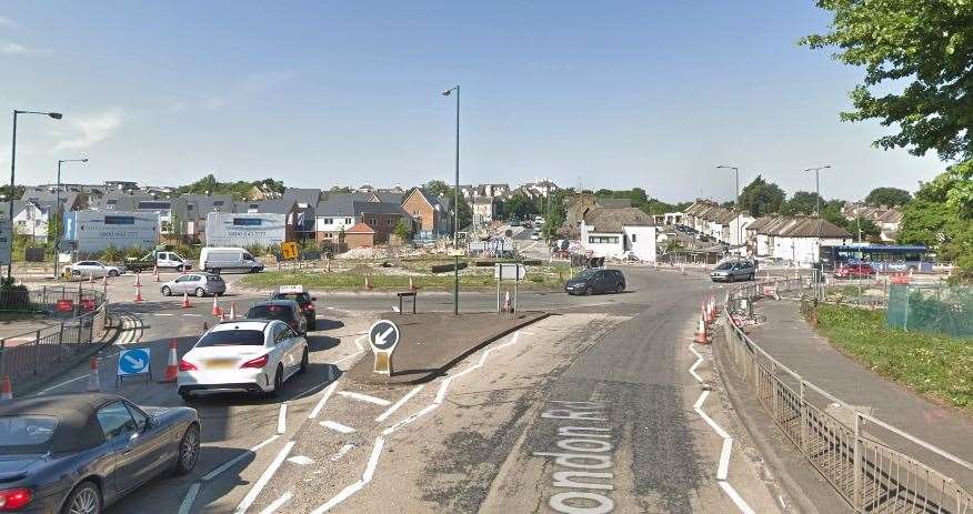 It happened at the roundabout near McDonald's in Greenhithe. Picture: Google Maps