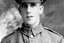 Pte Frederick Carey, 17, in the uniform of the Royal West Kents