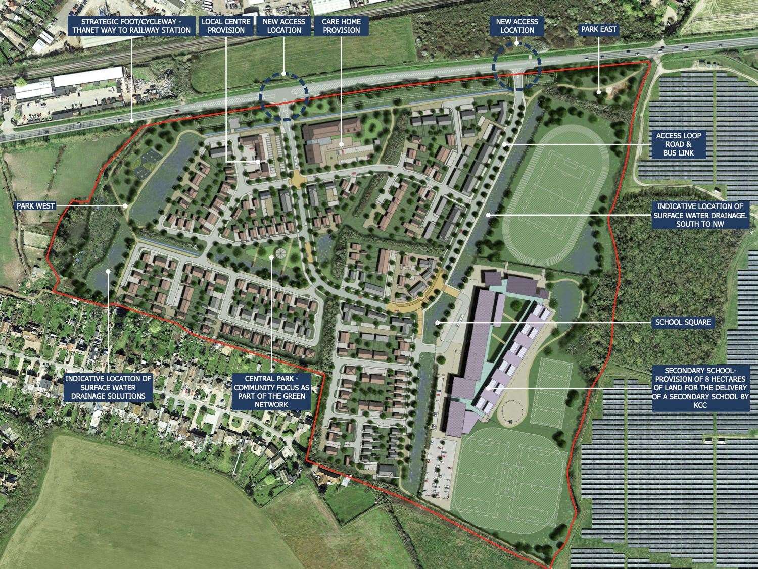 The masterplan for the Bodkin Farm development. Pic: Parker Strategic Land