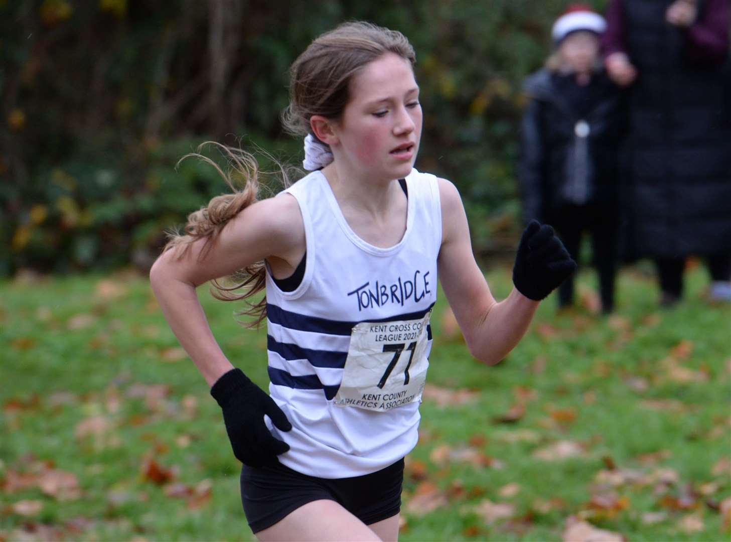 Millie Watts of Tonbridge AC secures second place in the under-13 girls' race. Picture: Chris Davey (53364400)