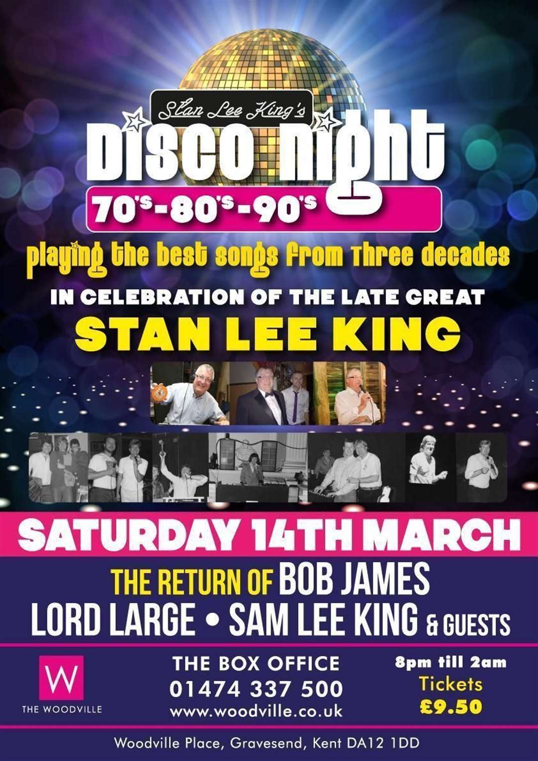 The Stan Lee King Disco Night is being held at the Woodville next month.