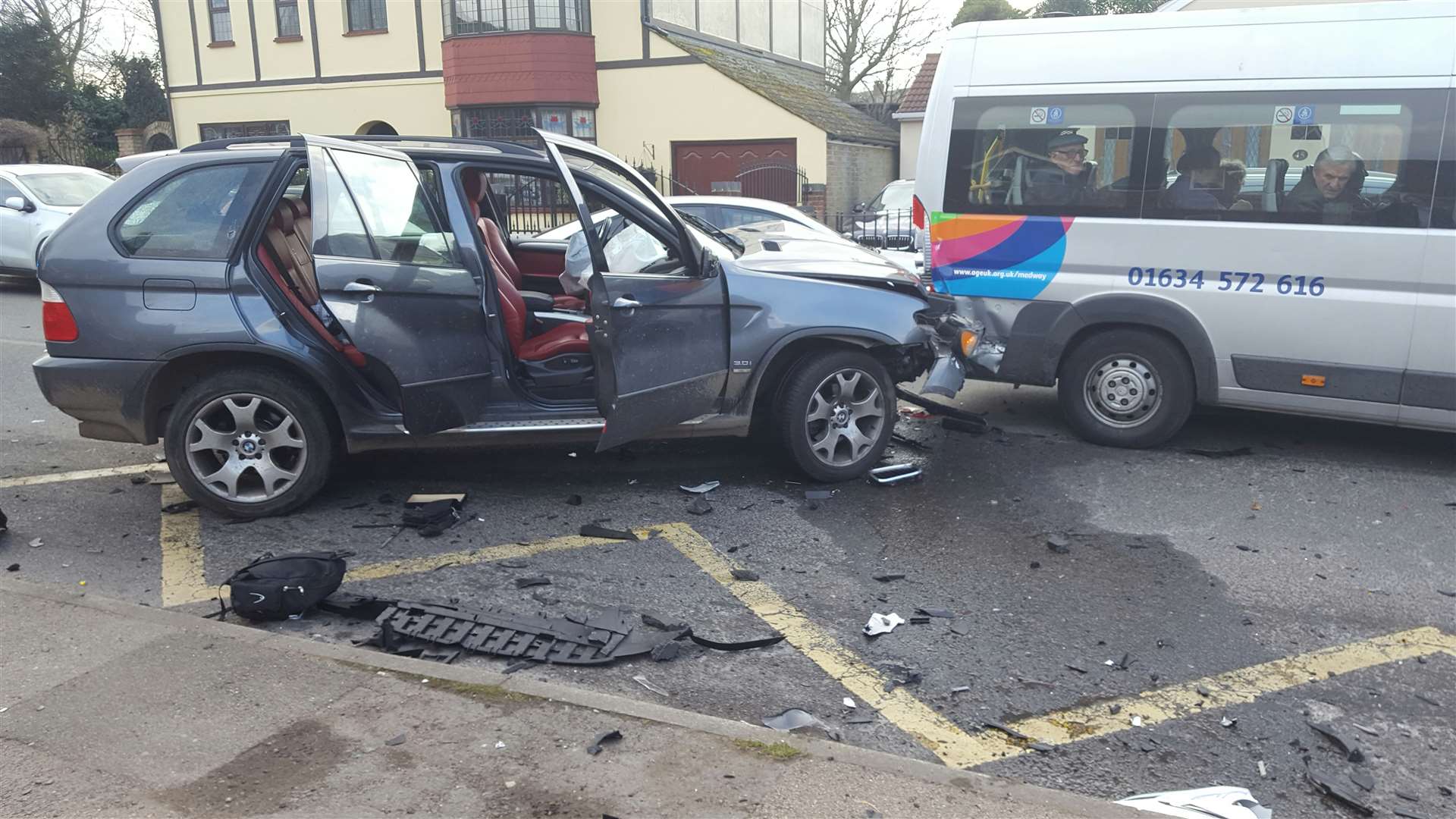 A car crashed into an Age UK bus in Woodlands Road, Gillingham (1268812)