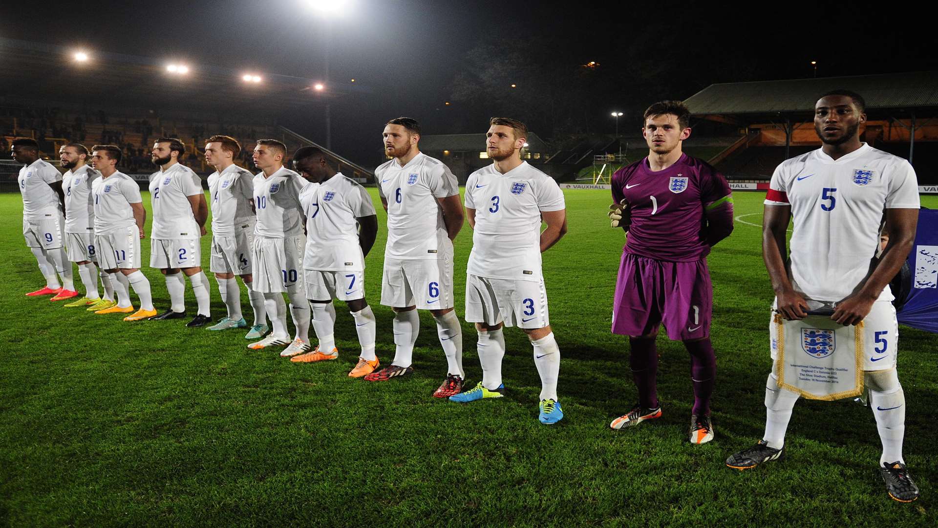 England C line up for their game against Estonia U23 at Halifax Picture: Pinnacle