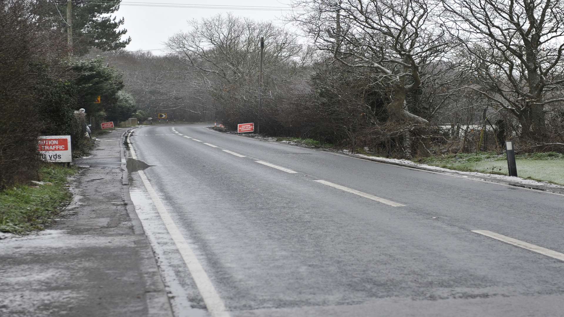 The accident site on the A291 near Calcott Hill