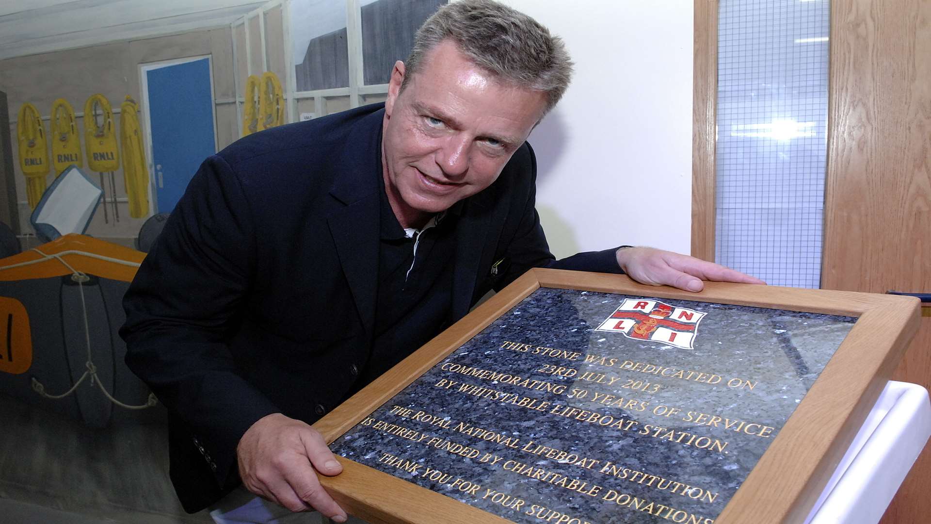Suggs pictured at Whitstable RNLI Lifeboat Station in 2013