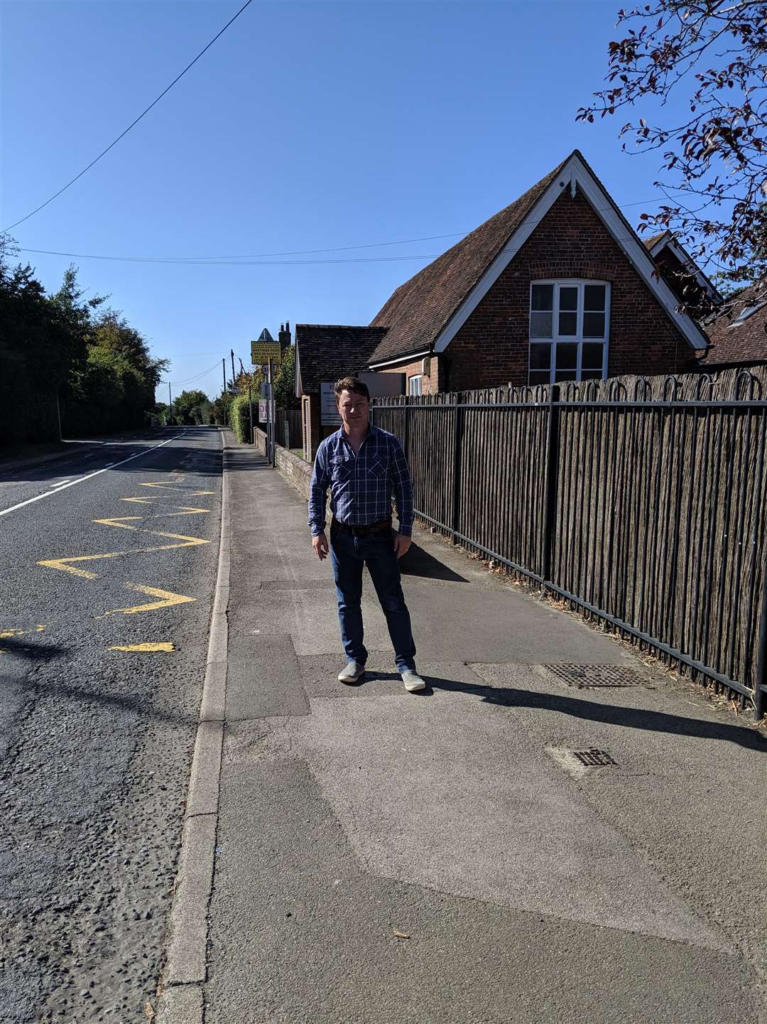 Dad Aidan Simister says his daughter was nearly hit by a car outside Rolvenden Primary School (17328247)